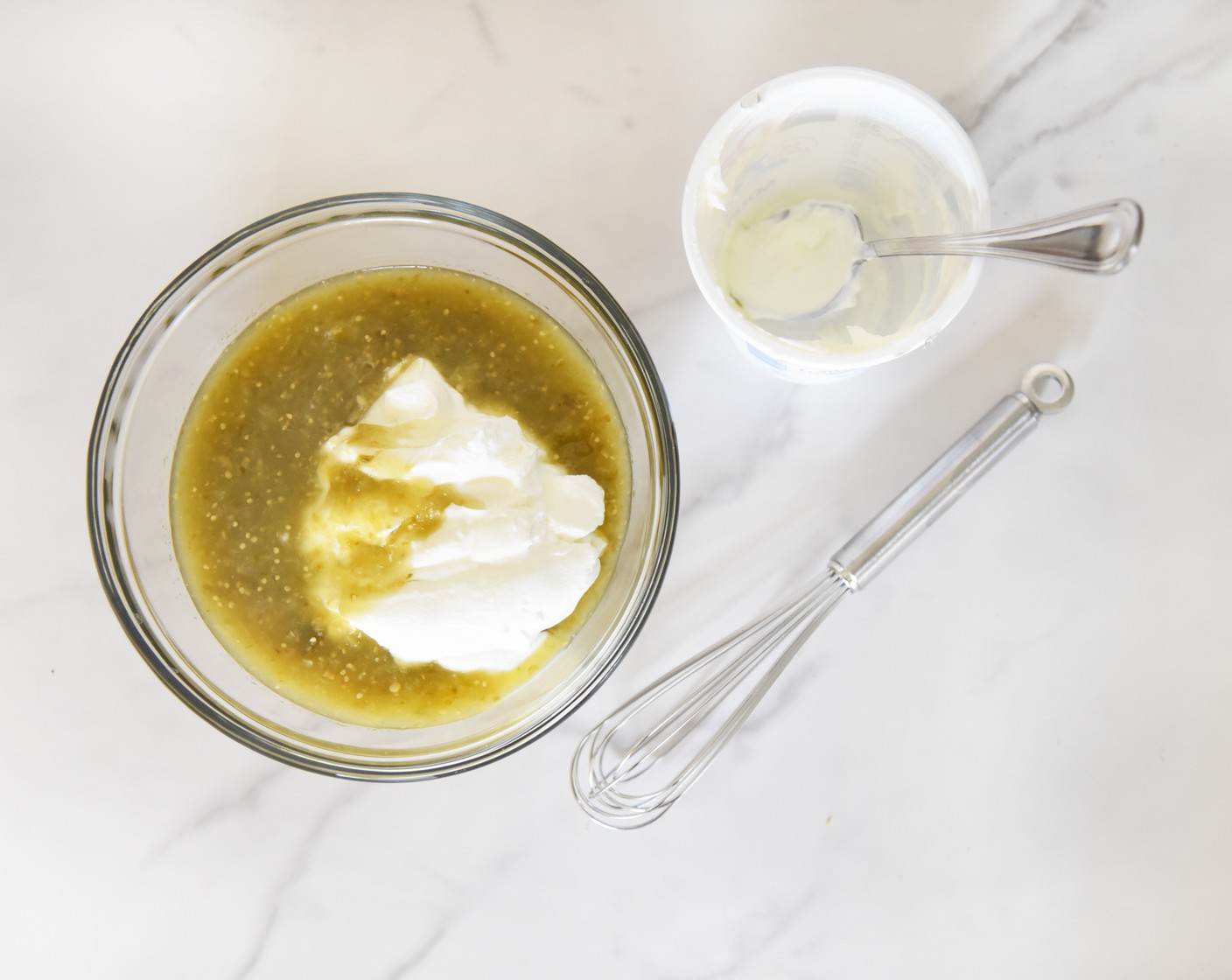 step 3 In a small bowl whisk together the Sour Cream (1 tub) and Salsa Verde (1 jar) until smooth and well combined.