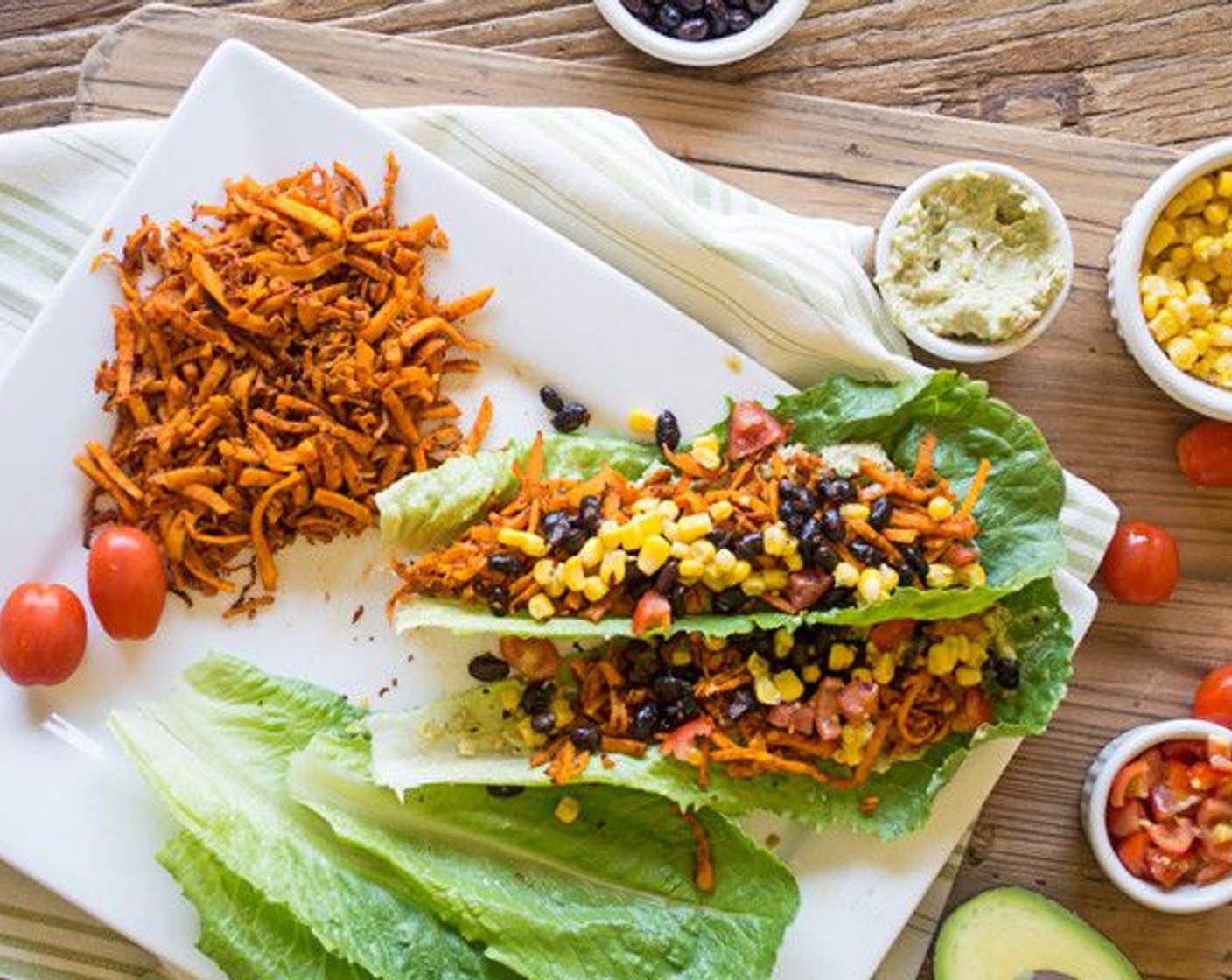 step 8 Assemble your lettuce wraps with a layer of avocado sauce, followed by cooked sweet potatoes, and favorite toppings, serve!