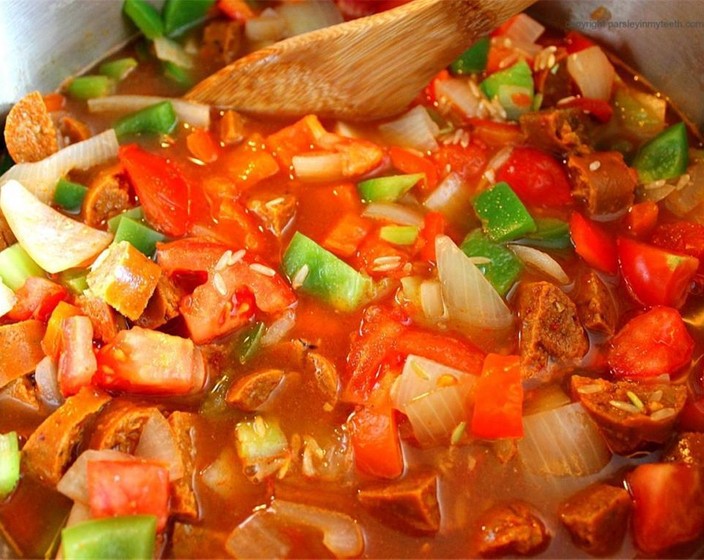 Spicy Vegan Sausage Jambalaya Recipe SideChef