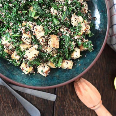 Kale, Tofu, Mushroom, and Quinoa Bowl Recipe | SideChef