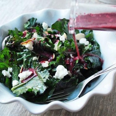 Almond Kalette Salad with Wild Blueberry Vinaigrette Recipe | SideChef