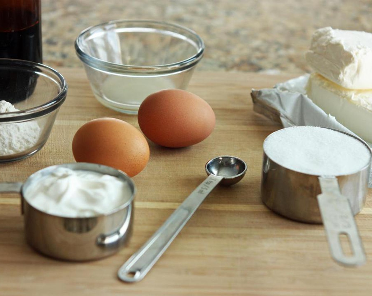 step 6 Beat the Cream Cheese (2 pckg), Granulated Sugar (2/3 cup) and All-Purpose Flour (2 Tbsp) for several minutes until fluffy, scraping down the bowl with a spatula once or twice.