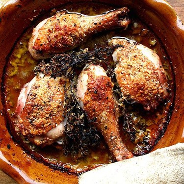 Chicken Legs with Parmigiano Reggiano, White Wine, and Thyme Recipe | SideChef
