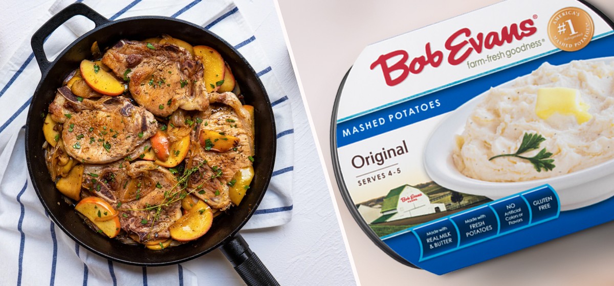 One Pan Pork Chop with Caramelized Apple and Onion Recipe | SideChef