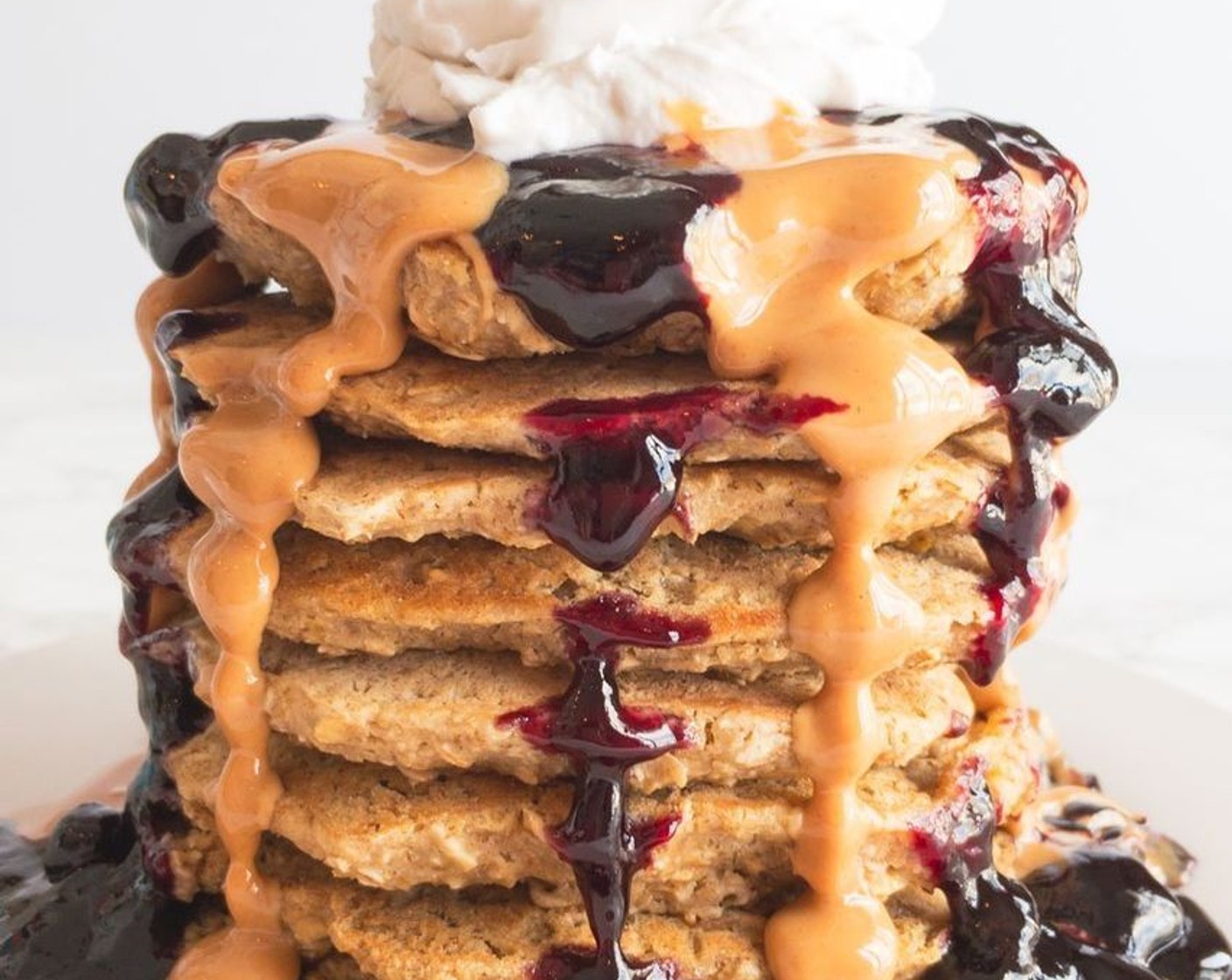 Vegan Oatmeal Peanut Butter Jelly Pancakes