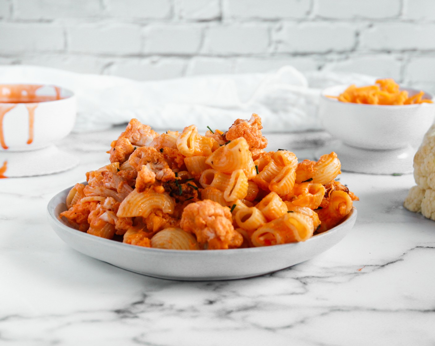 Buffalo Cauliflower Vegan Mac and Cheese