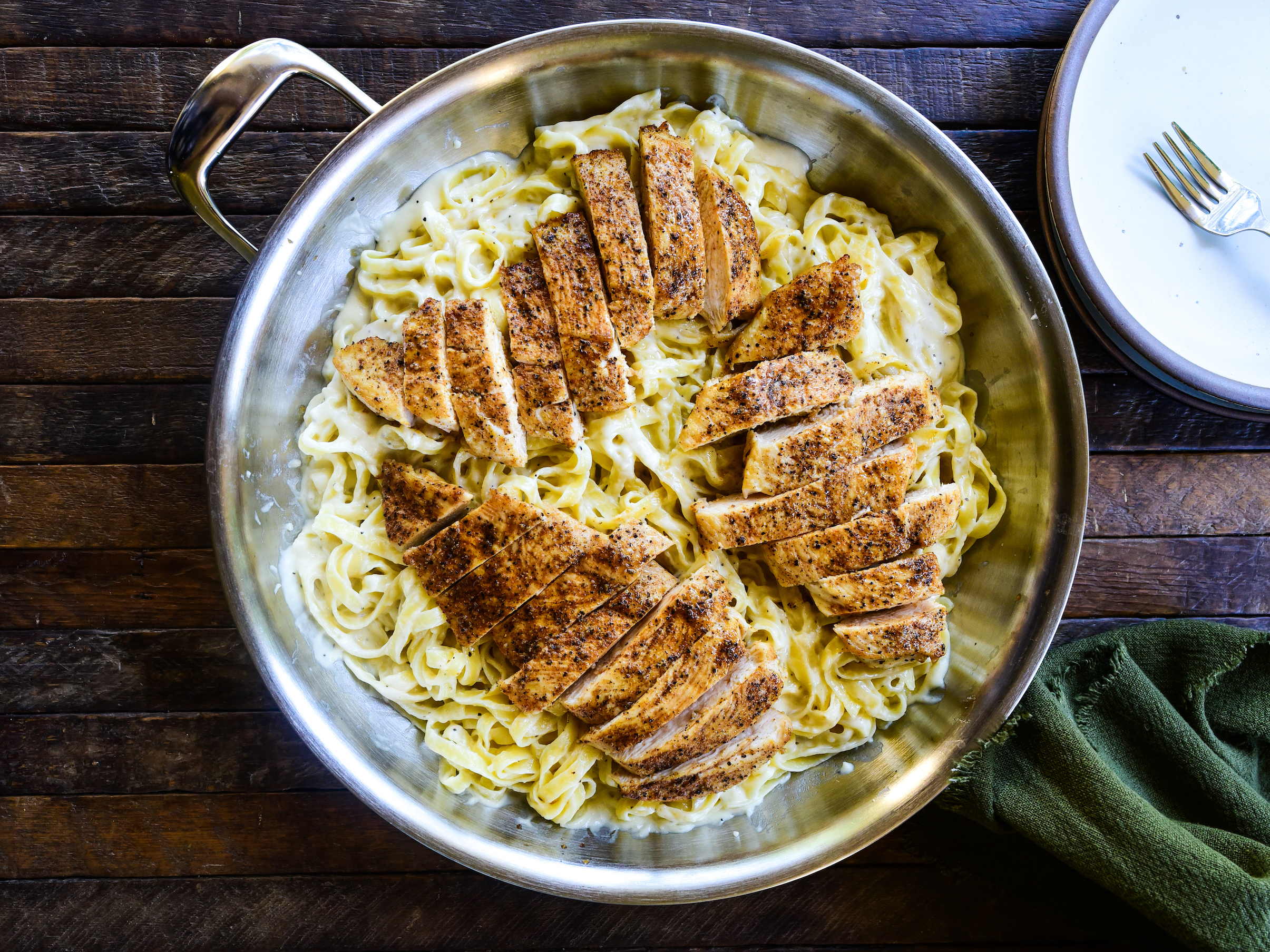 Fettucine Alfredo with Cajun Chicken Recipe | SideChef