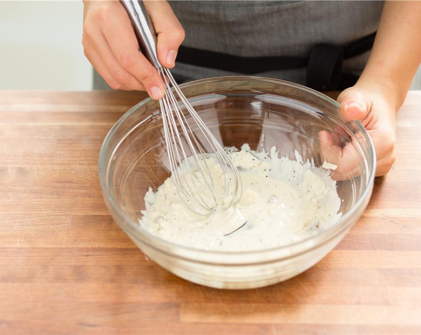 step 6 Whisk in the Mayonnaise (1 Tbsp), Dijon Mustard (2 Tbsp), Parmesan Cheese (2 Tbsp), Salt (1/4 tsp), and Ground Black Pepper (1/4 tsp).