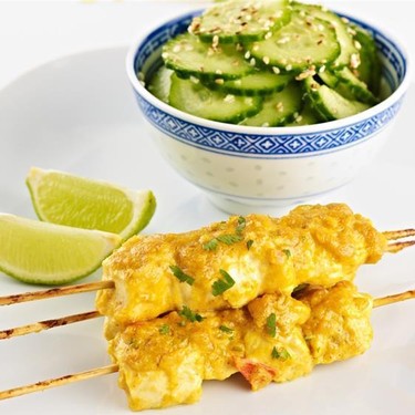Chicken Satay with Sesame-Cucumber Salad Recipe | SideChef