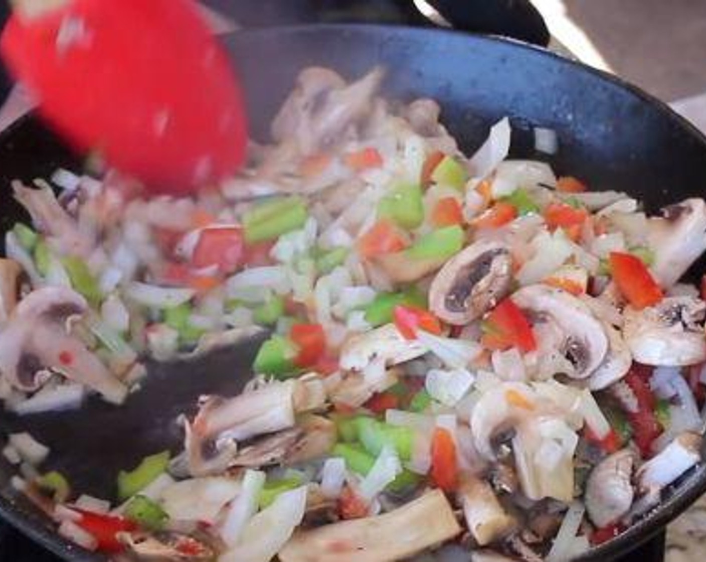 step 2 Add Butter (1 Tbsp) and Olive Oil (1 Tbsp) to pan and sauté vegetables until tender about 3-4 minutes.