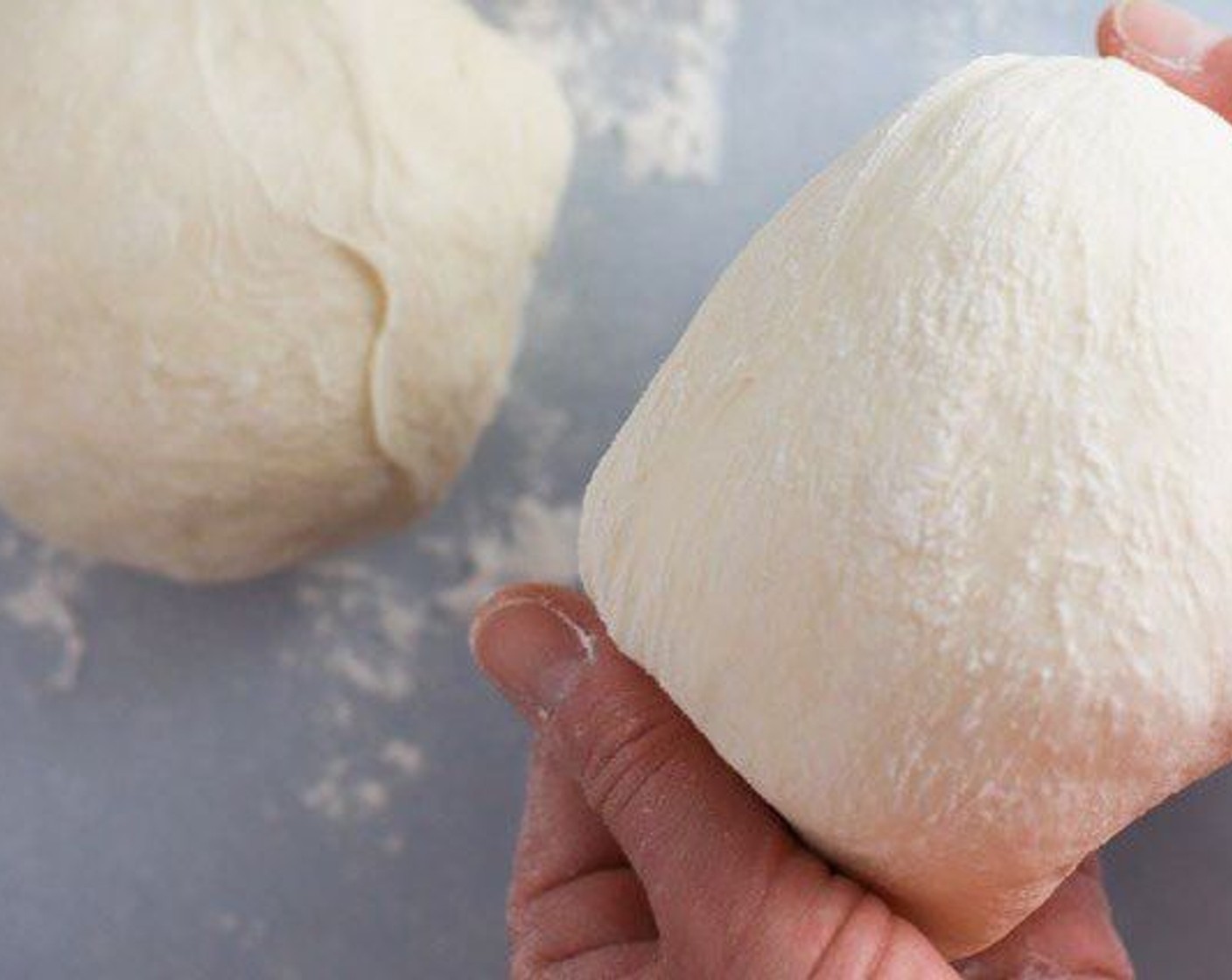 step 8 Divide dough into three equal pieces. Shape each piece into a ball and then stretch the top down from both sides and around to the bottom a few times.