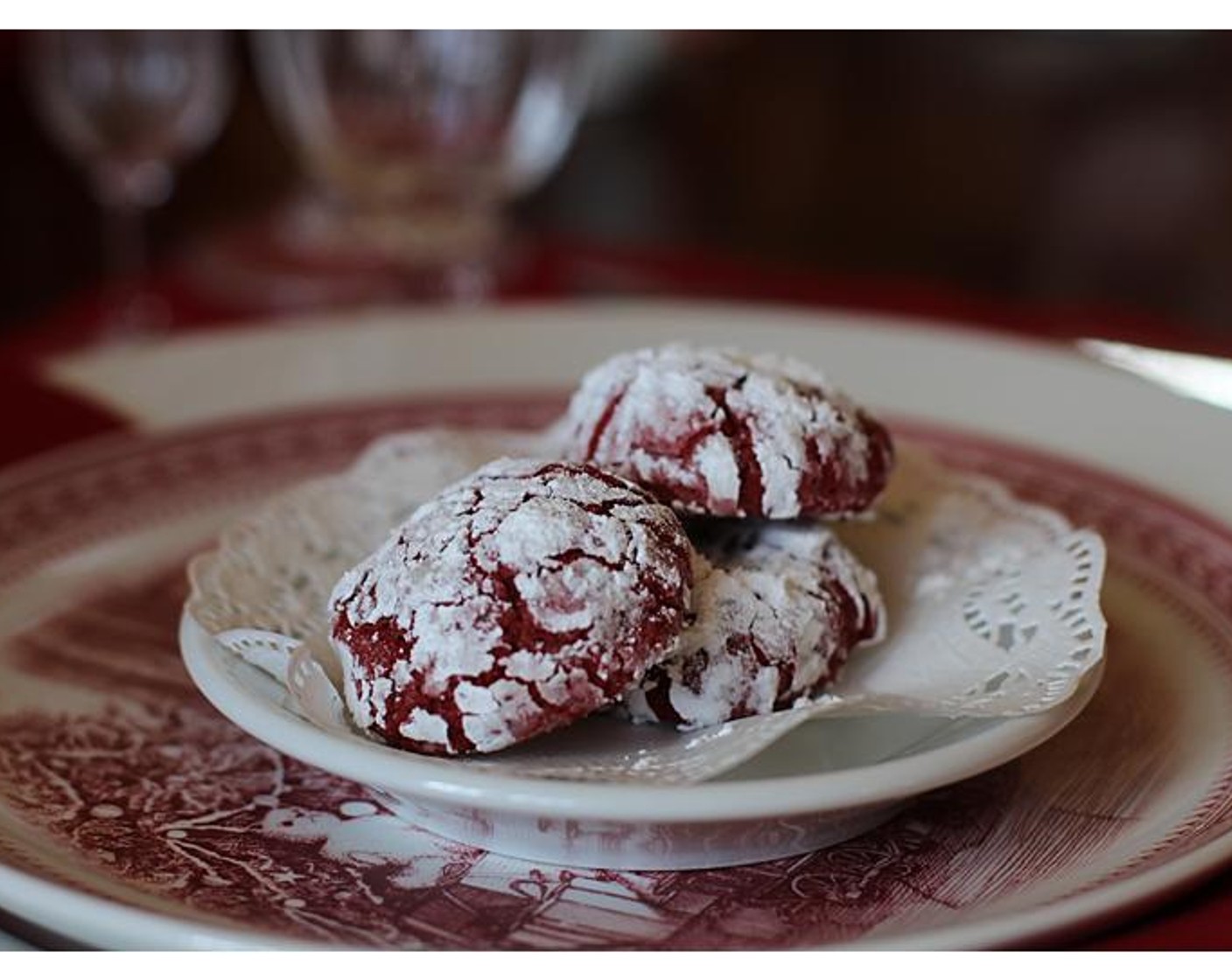 Red Velvet Crinkle Cookies