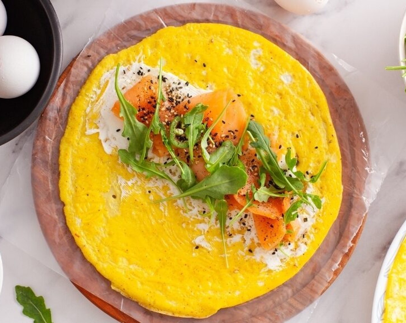 Egg Wraps with Smoked Salmon