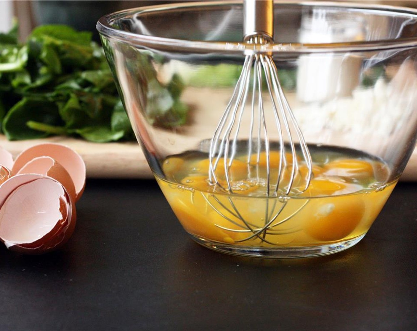 step 4 In a medium bowl, beat the Eggs (6), with a whisk for 3-4 minutes. Add the Ground Black Pepper (1 tsp) and Sea Salt (to taste) to the eggs and whisk for another minute.