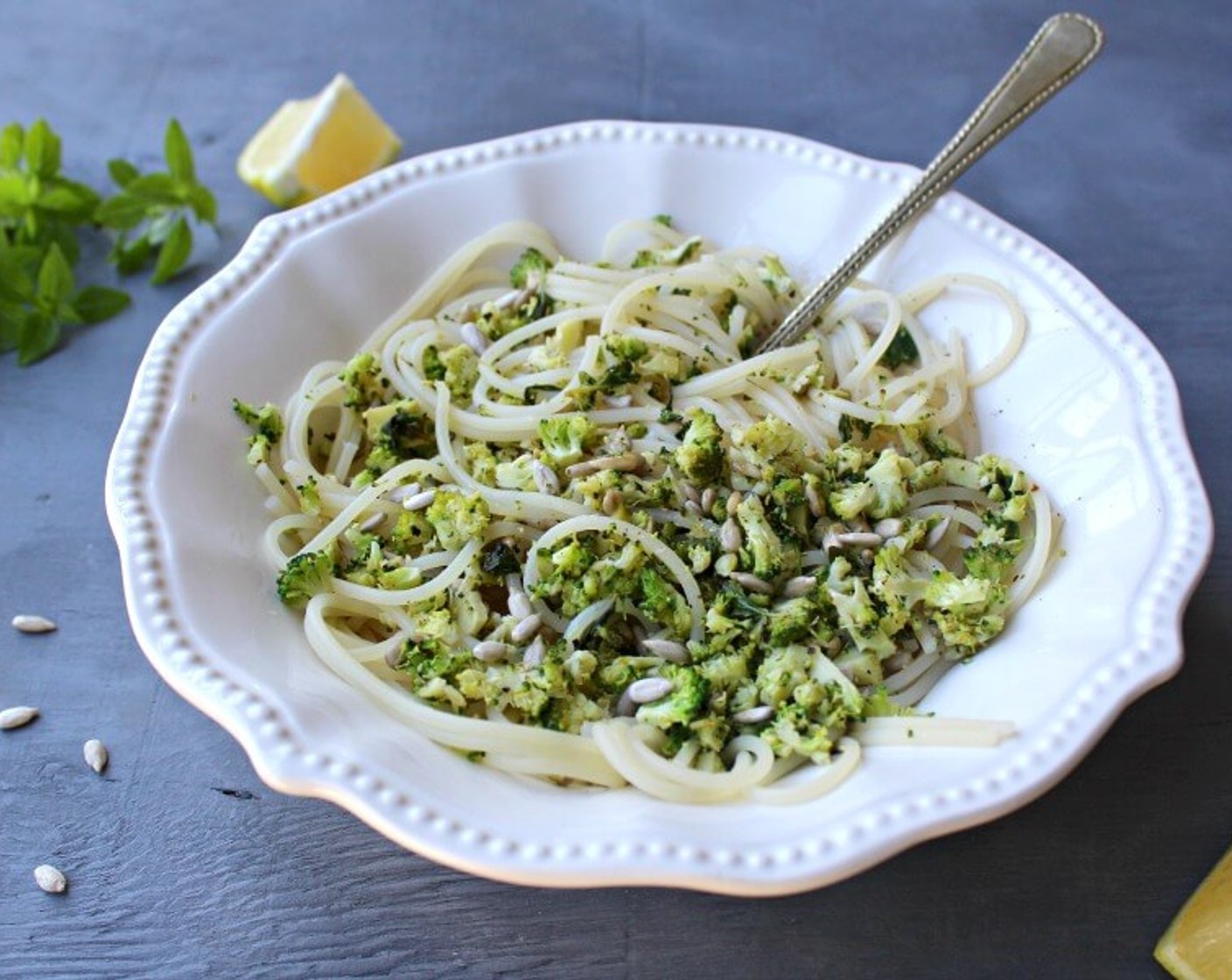 Lemon Basil Broccoli Spaghetti