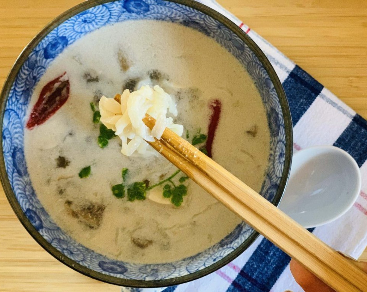 step 3 Divide soup into bowls and serve with some Fresh Cilantro (to taste) on top. Serve warm.