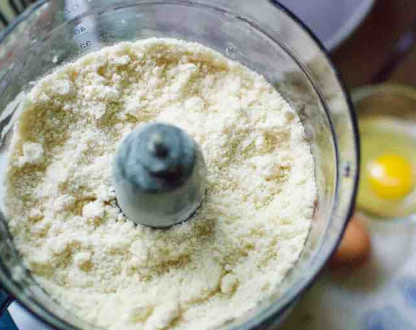 step 1 In the bowl of a food processor, combine All-Purpose Flour (2 cups) and Salt (1 tsp)  Add Unsalted Butter (1/2 cup) and pulse until the mixture resembles coarse crumbs.