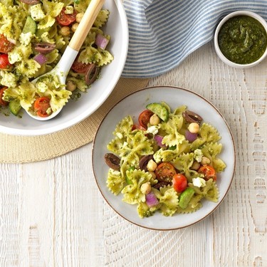 Chickpea Pesto Pasta Salad Recipe | SideChef