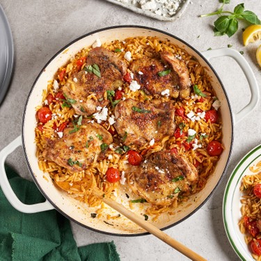 Tomato Orzo with Basil Chicken Recipe | SideChef