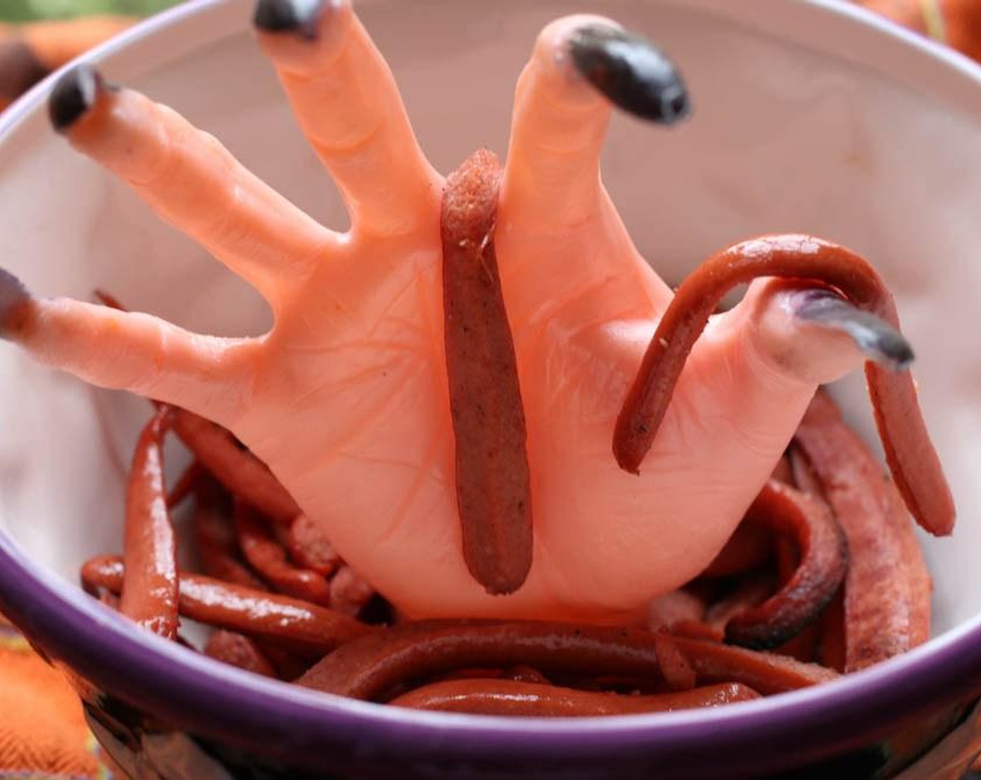 Halloween Hotdog Worms