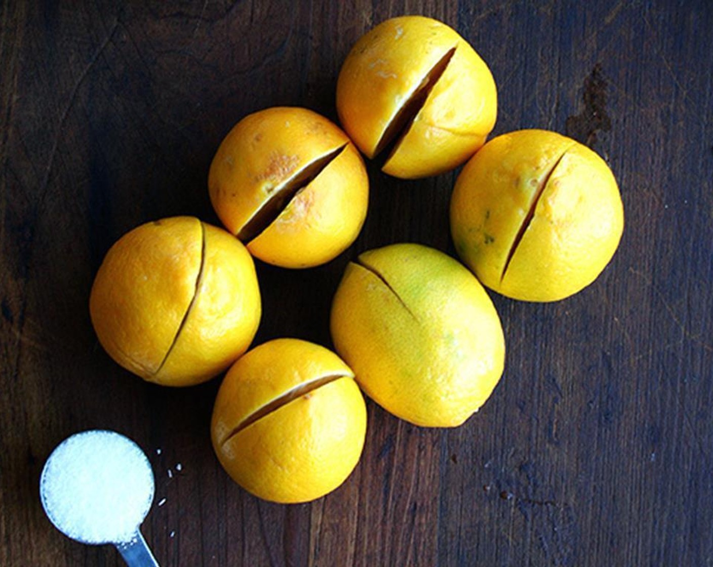 step 2 Wash the Lemons (6) and cut a deep cross all the way from the top to within 3/4 inch from the base.