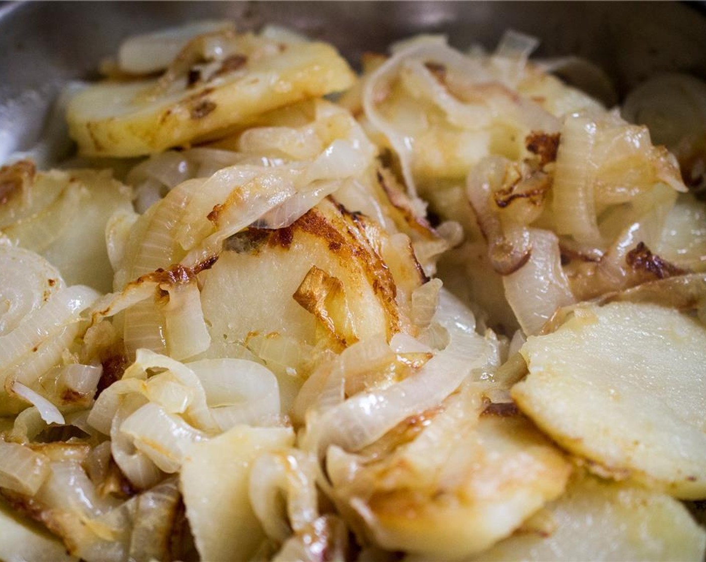 step 4 Cover the pan and cook on medium-low heat, lifting and turning the vegetables occasionally until the potatoes are fork tender.  This will take approximately 30-45 minutes.