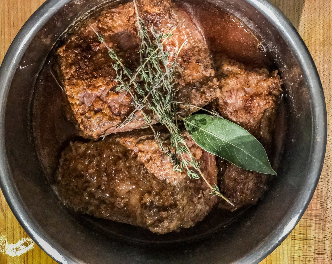 step 8 Add the short ribs to the instant-pot. Cover cook on high-pressure cook for 45 minutes then instant release after 5 minutes.