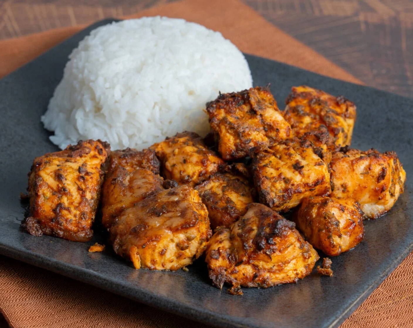 Air fryer Cajun Salmon Bites