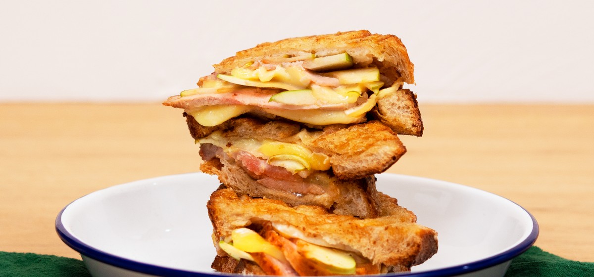 Brie, Green Apple, and Hot Honey Roast Pork Sandwich Recipe | SideChef