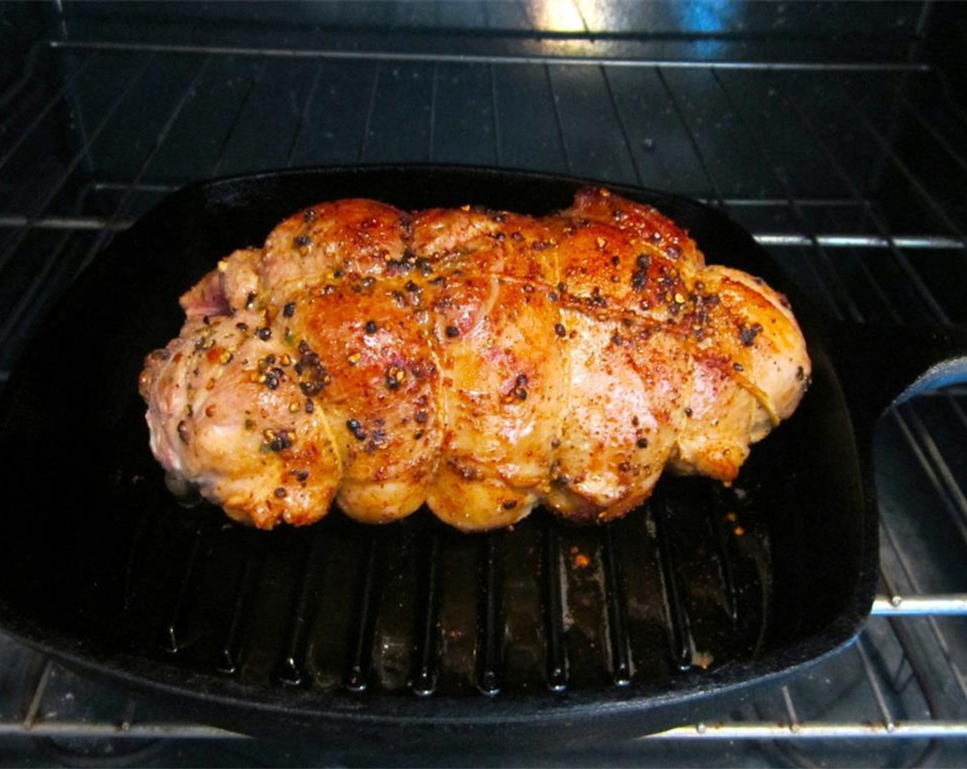 step 3 Transfer to a rack or grill pan, and roast in the oven at 290 degrees F (145 degrees C) for about 90 minutes for medium to medium well, depending on the leg size and your preference.