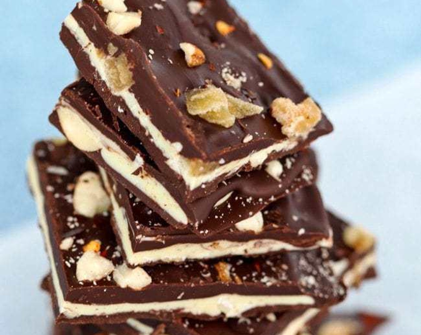 Spicy Chocolate Bark with Almonds & Candied Ginger