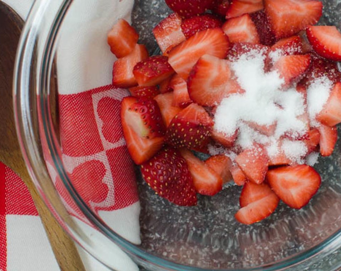 step 2 In a small bowl, combine the Fresh Strawberry (1 cup) and Granulated Sugar (1 Tbsp). Toss to combine and set aside.
