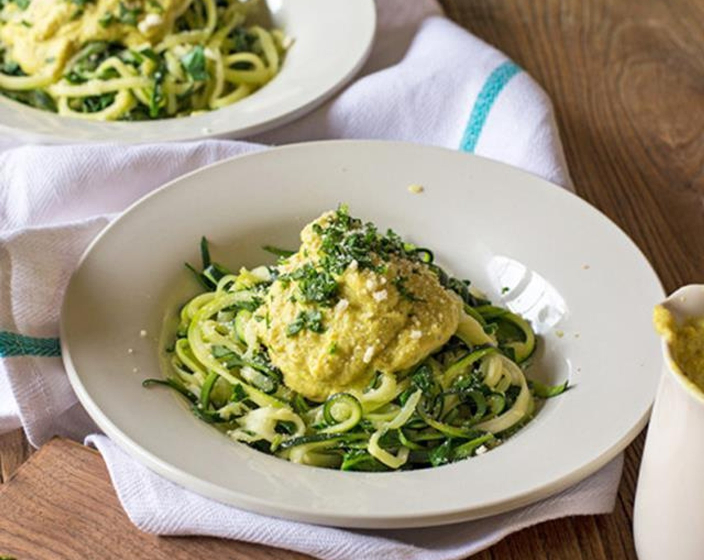 Zucchini Fettuccine and Cauliflower Alfredo