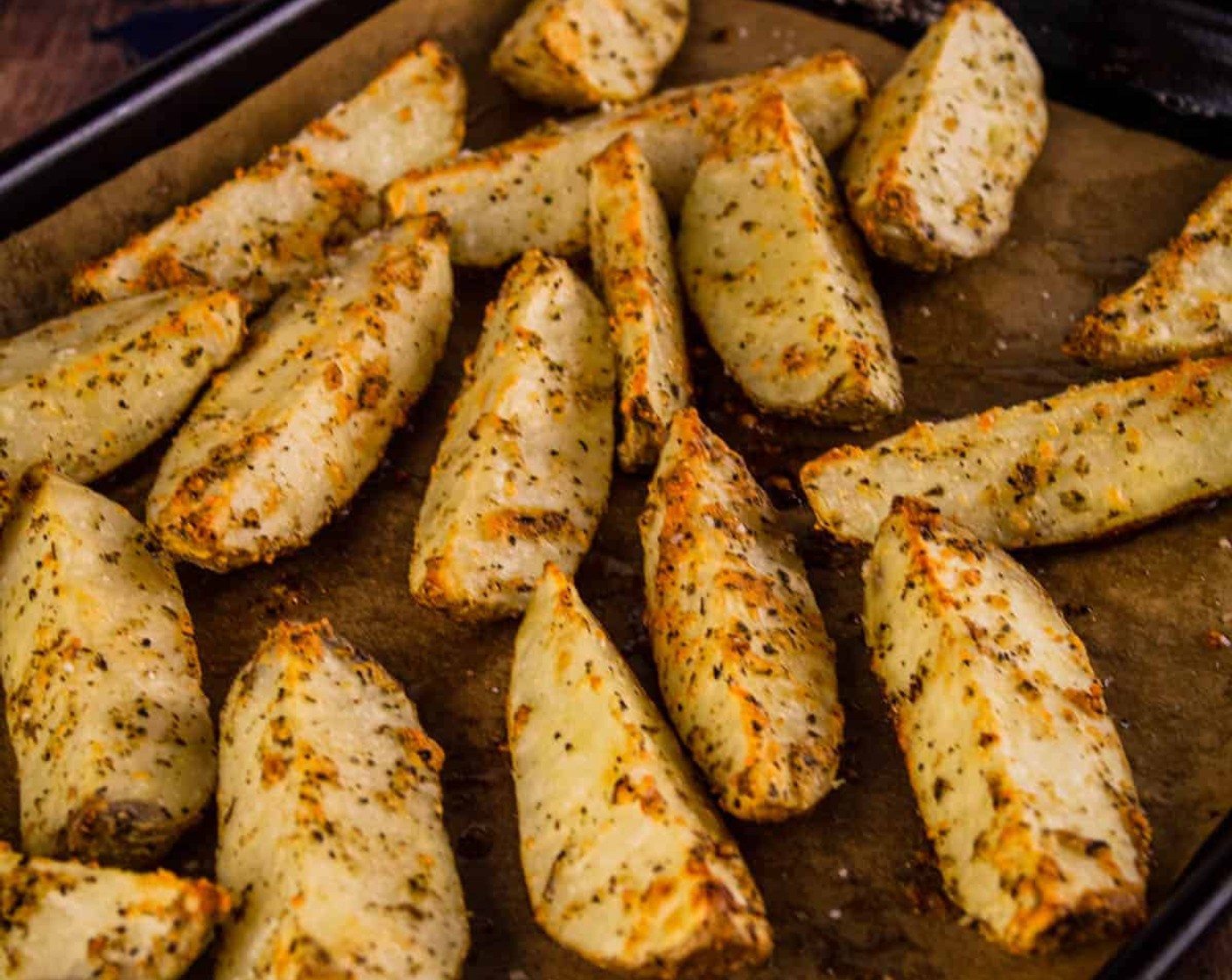 step 5 Roast potato wedges in a preheated oven for 30-35 minutes until they are fork-tender and crispy and browned on the outside.