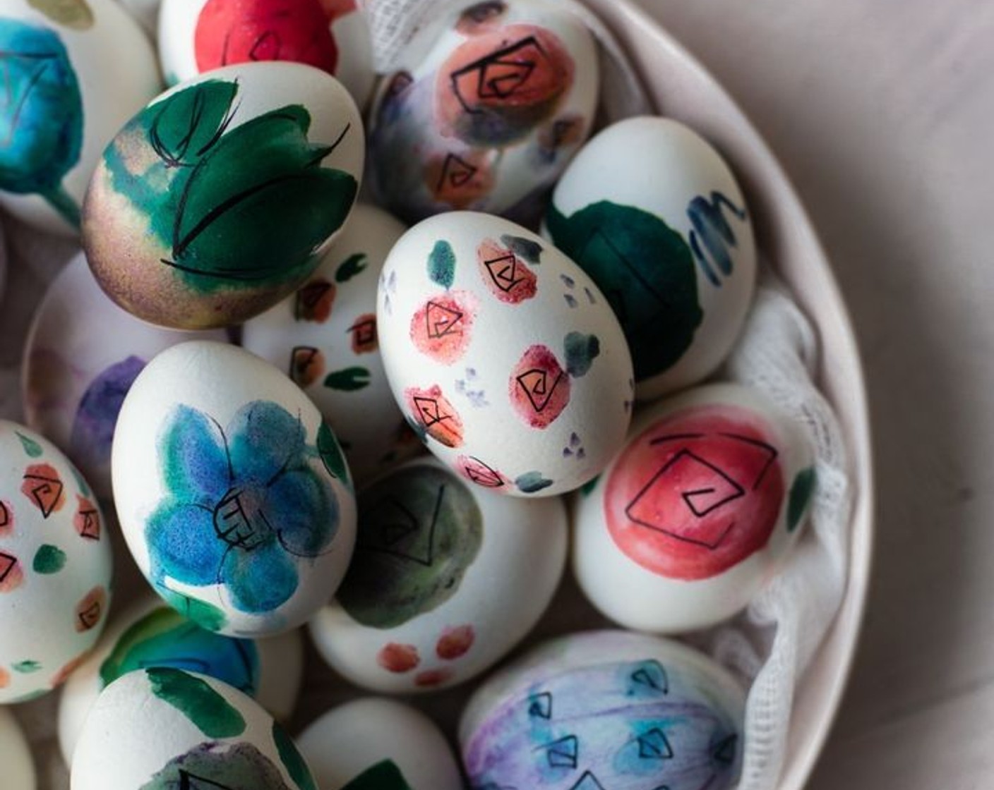 Watercolor Floral Eggs