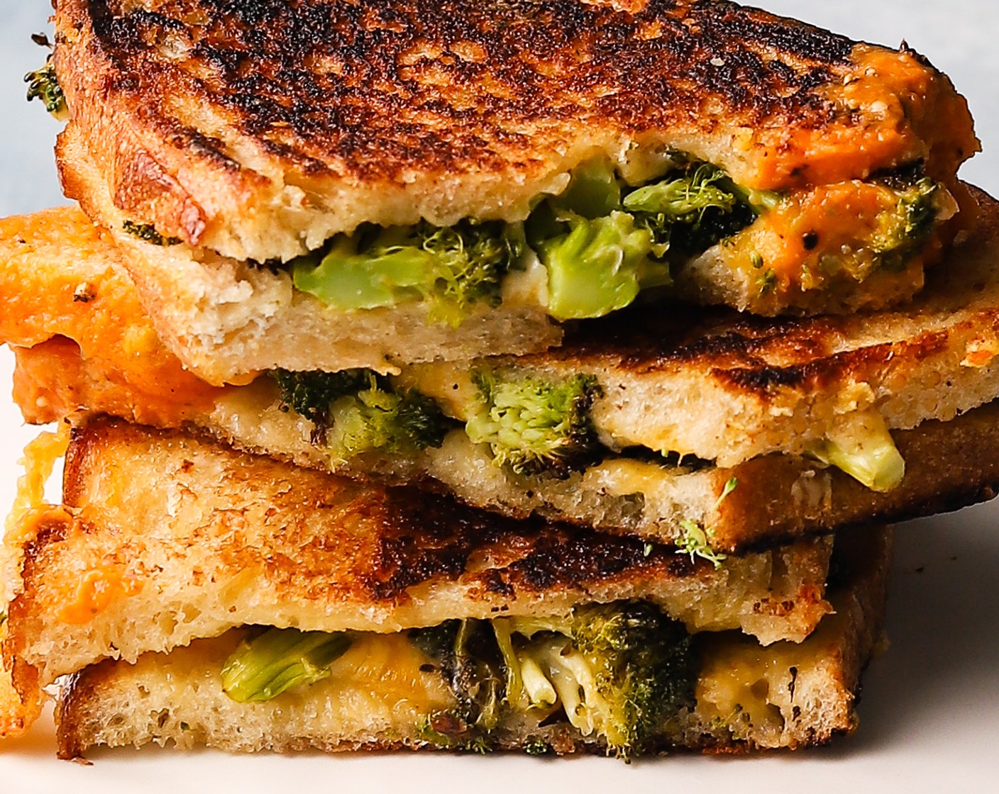 Broccoli Cheddar Grilled Cheese Melts