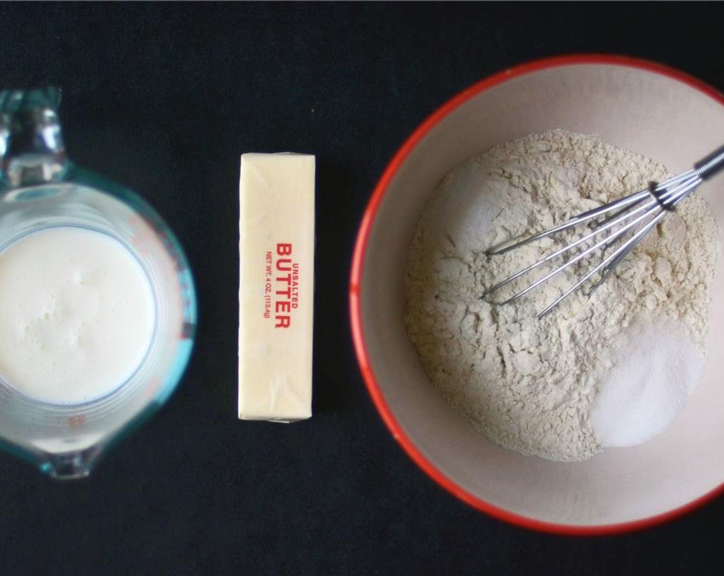 step 2 While butter is chilling, combine All-Purpose Flour (1 1/2 cups), Granulated Sugar (1/2 Tbsp) and Salt (1/2 tsp) in a large mixing bowl.