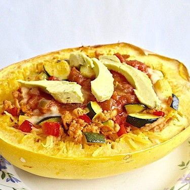 Chicken Taco Stuffed Spaghetti Squash Recipe | SideChef