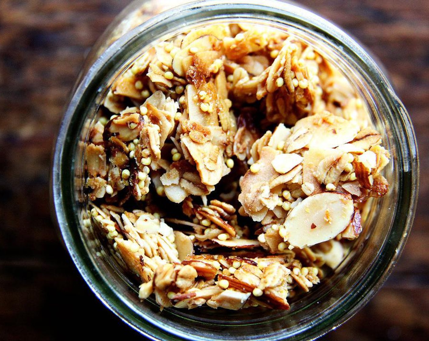 step 6 Transfer shards to storage container. Pour in remaining granola.