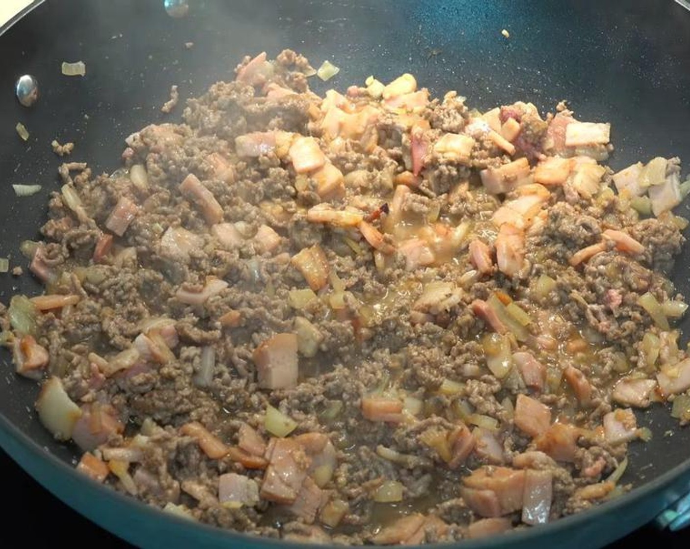 step 2 Add Lean Ground Beef (1.1 lb), Ketchup (2 Tbsp), Worcestershire Sauce (2 Tbsp), Salt (to taste), and Ground Black Pepper (to taste). Cook until beef is browned, about 4-5 minutes.