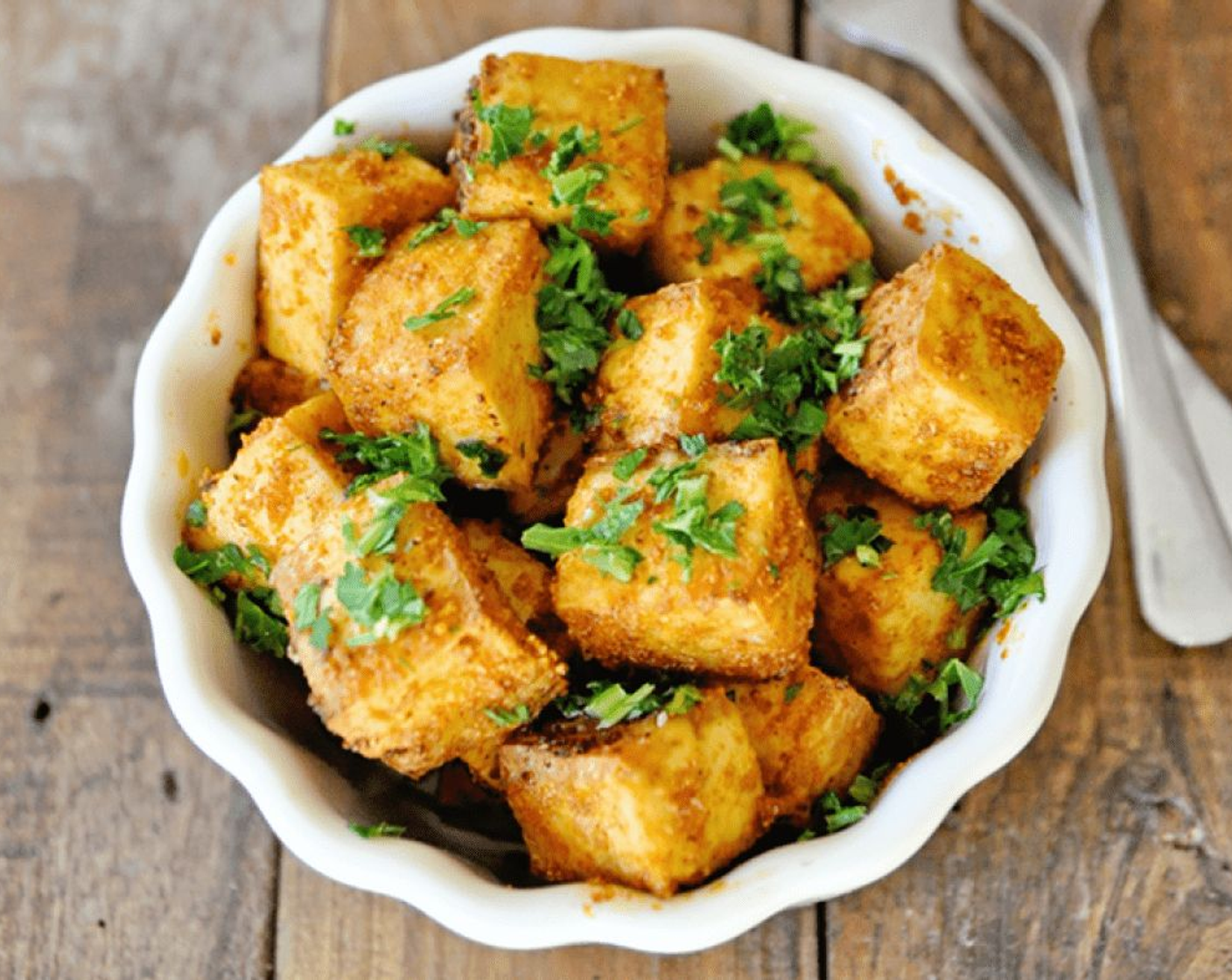Oven-Roasted Tofu with Spanish Paprika and Parsley