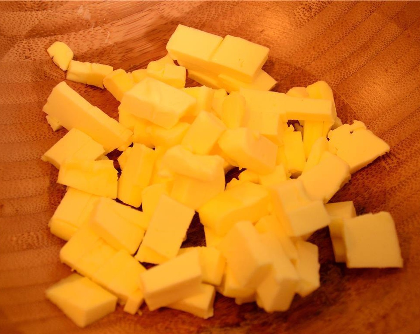 step 2 Dice the unsalted butter into cubes, and allow it to soften.