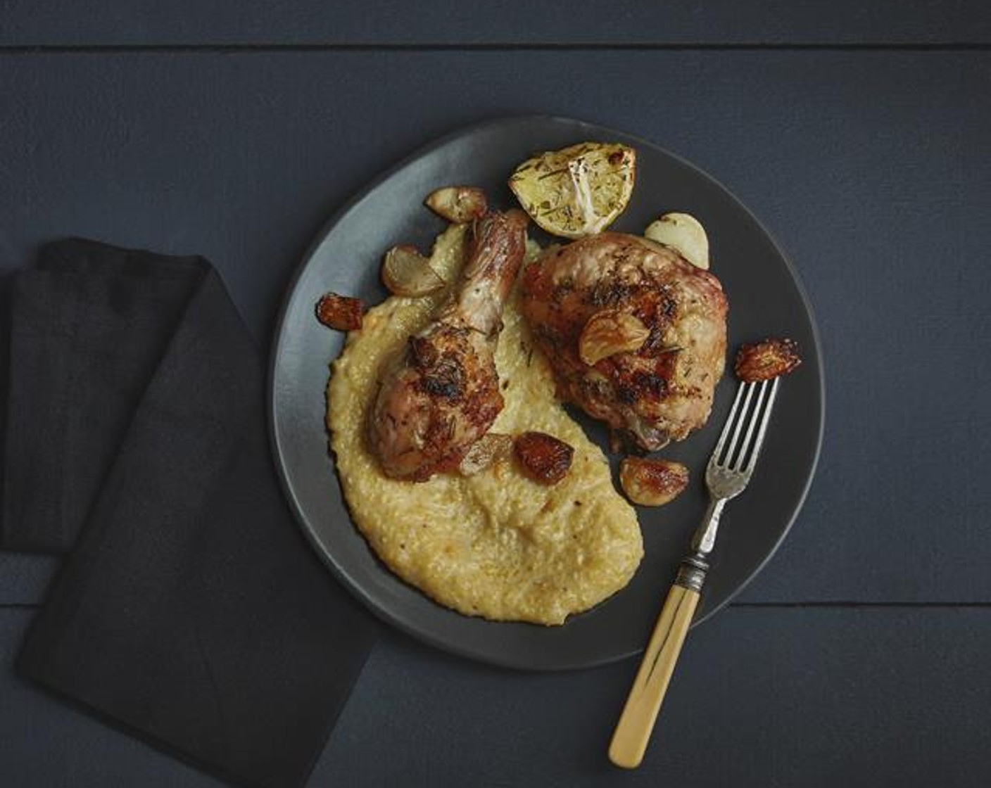 Roasted Garlic Chicken with Creamy Southern Grits
