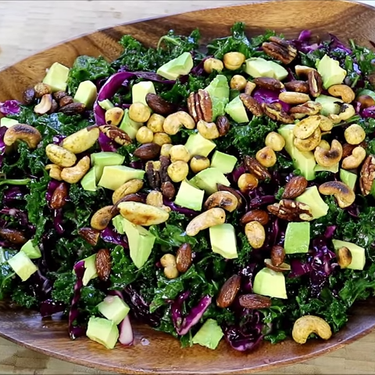 Kale Salad with Avocado and Toasted Nuts Recipe | SideChef