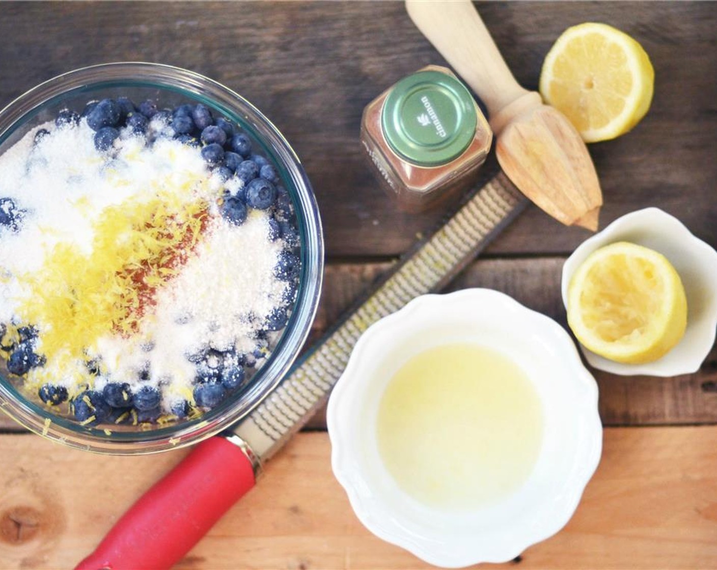 step 10 In a large bowl, combine Fresh Blueberries (4 cups), Granulated Sugar (2/3 cup), Instant Tapioca (3 Tbsp), Salt (1 pinch), Ground Cinnamon (1/4 tsp), and zest of a Lemon (1) and juice from half of that lemon. Toss to combine.