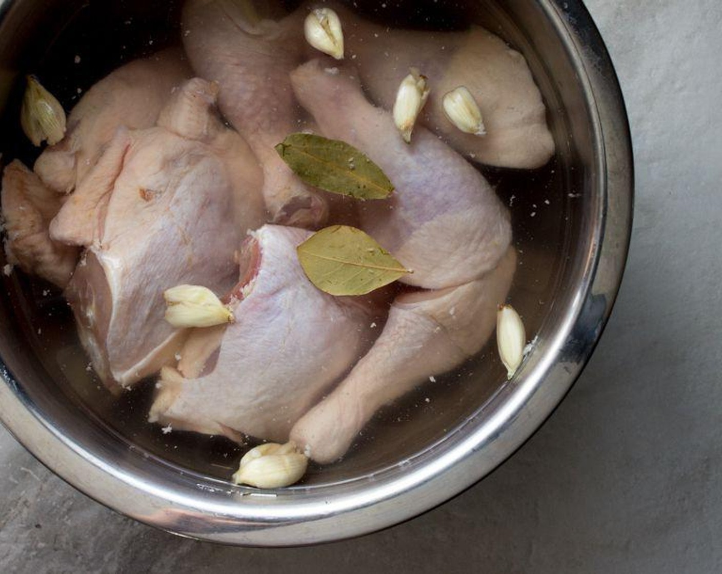 step 3 Add the chicken to the brine and let it sit for a minimum of 4 hours in the fridge or room temperature.