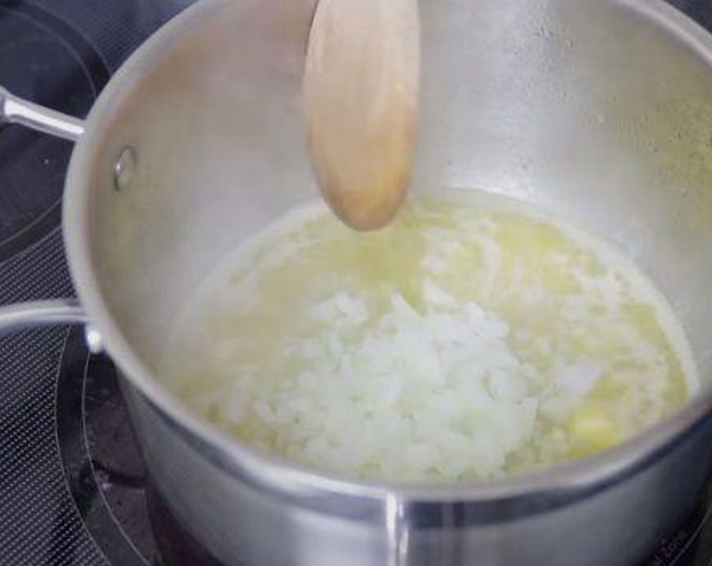 step 2 Melt the Butter (1/3 cup) and add Yellow Onion (1/2 cup) and cook for 3-5 minutes or until crisp-tender.