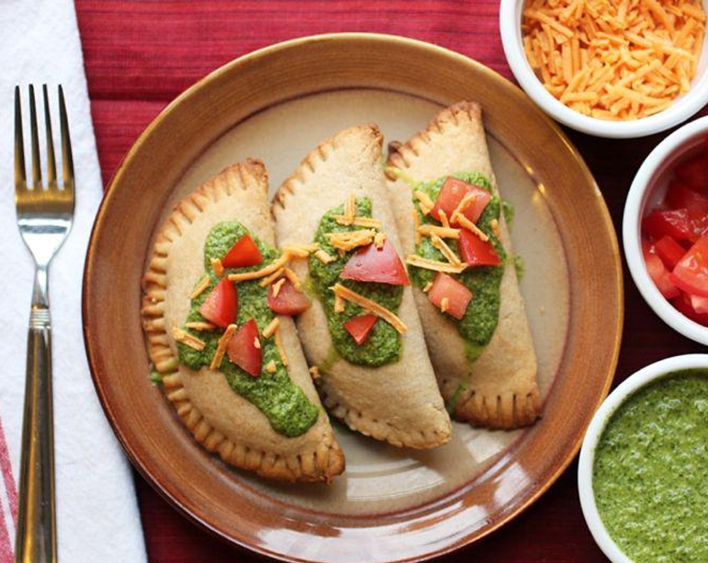 Vegan Empanadas with Jalapeno Lime Sauce