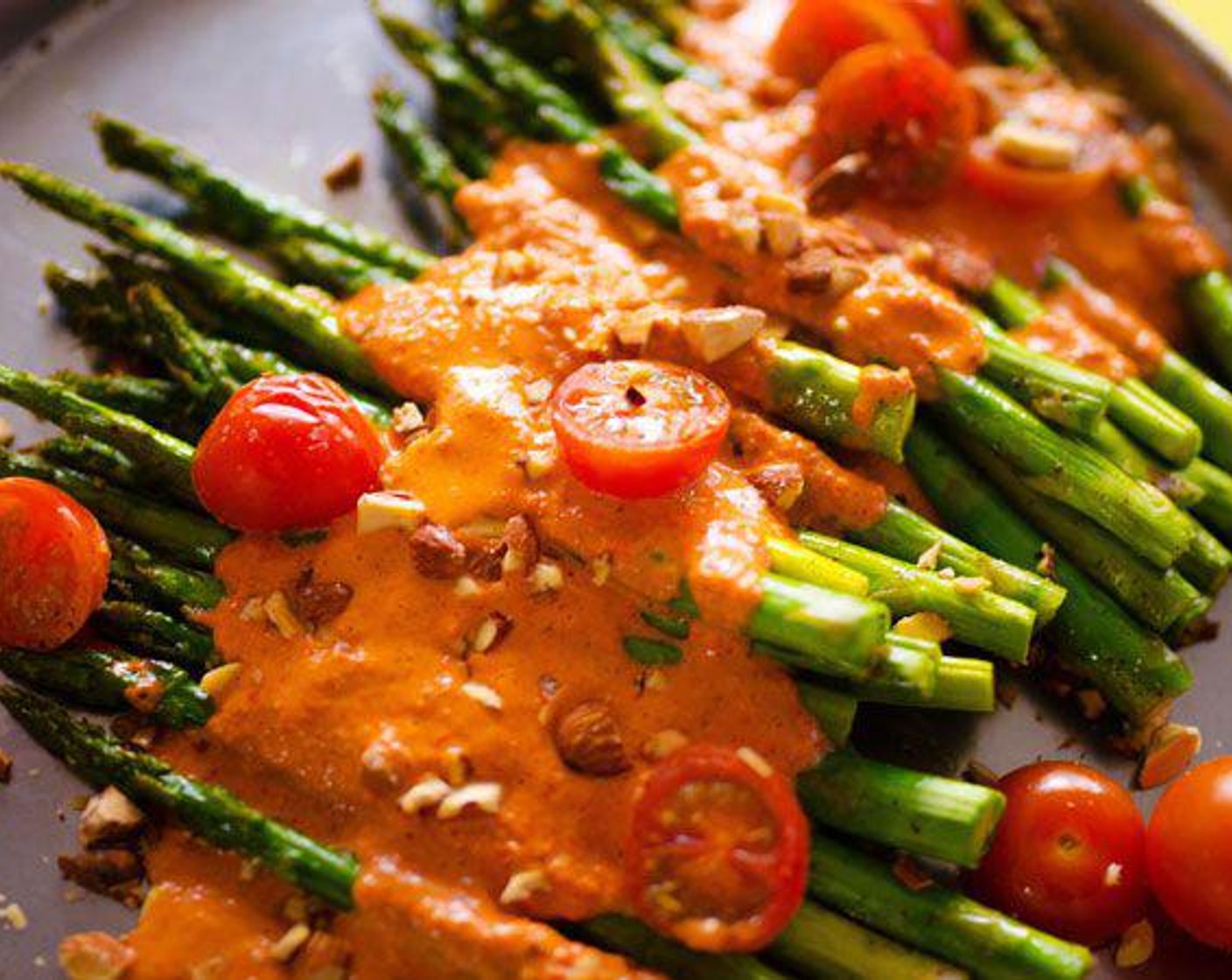 Roasted Asparagus with Romesco Sauce