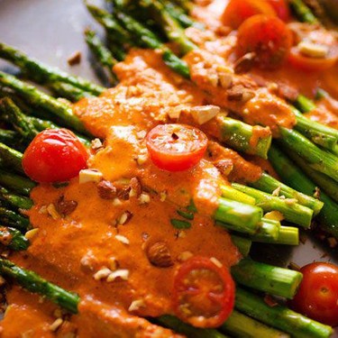 Roasted Asparagus with Romesco Sauce Recipe | SideChef